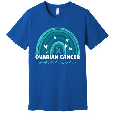 Ovarian Cancer Teal Ribbon Ovarian Cancer Warrior Gift Premium T-Shirt