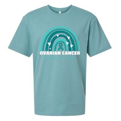 Ovarian Cancer Teal Ribbon Ovarian Cancer Warrior Gift Sueded Cloud Jersey T-Shirt