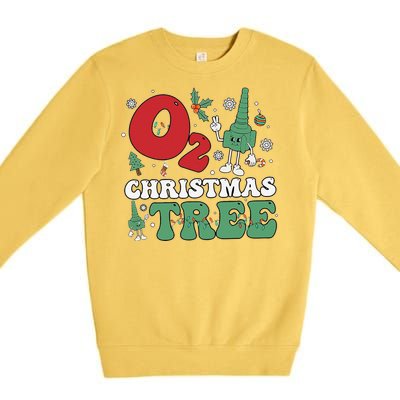 Oh Christmas Tree Xmas Lights Rt Respiratory Therapist Premium Crewneck Sweatshirt