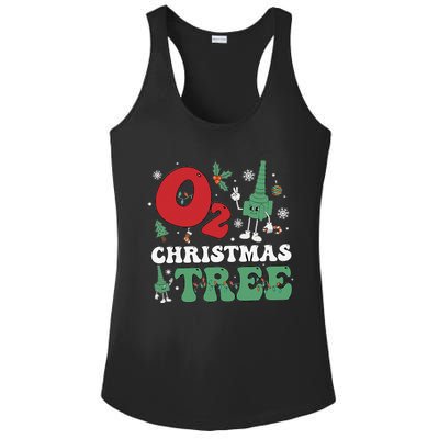 Oh Christmas Tree Xmas Lights Rt Respiratory Therapist Ladies PosiCharge Competitor Racerback Tank