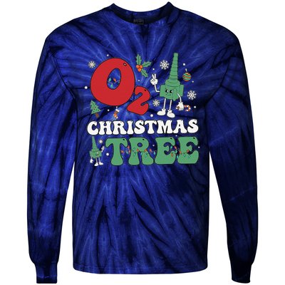 Oh Christmas Tree Xmas Lights Rt Respiratory Therapist Tie-Dye Long Sleeve Shirt