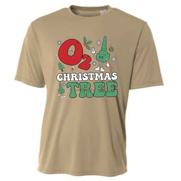 Oh Christmas Tree Xmas Lights Rt Respiratory Therapist Cooling Performance Crew T-Shirt