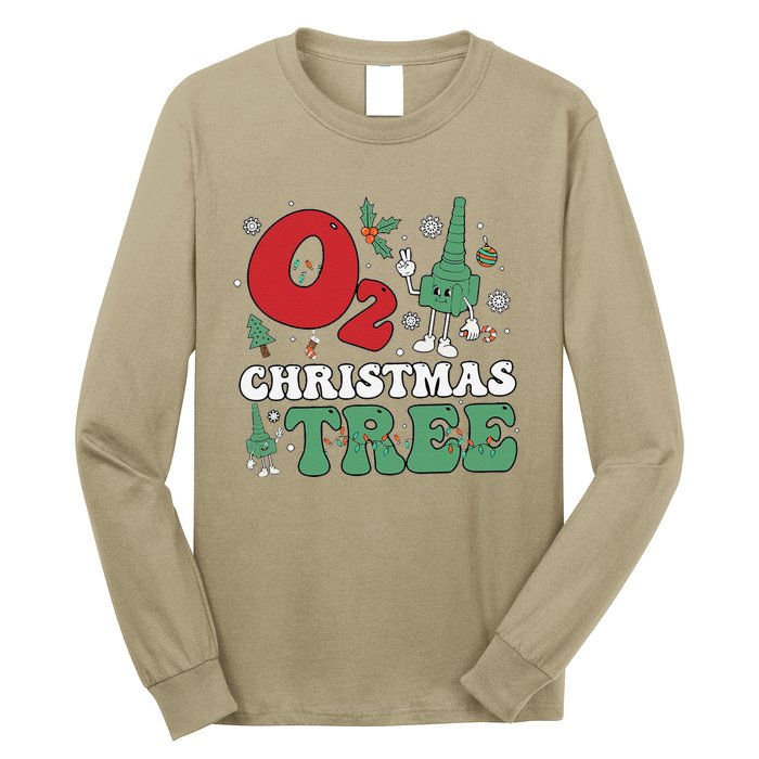 Oh Christmas Tree Xmas Lights Rt Respiratory Therapist Long Sleeve Shirt