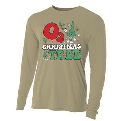 Oh Christmas Tree Xmas Lights Rt Respiratory Therapist Cooling Performance Long Sleeve Crew