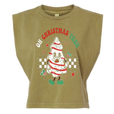 Oh Christmas Tree Cakes Debbie Becky Jen Groovy Retro Pajama Garment-Dyed Women's Muscle Tee