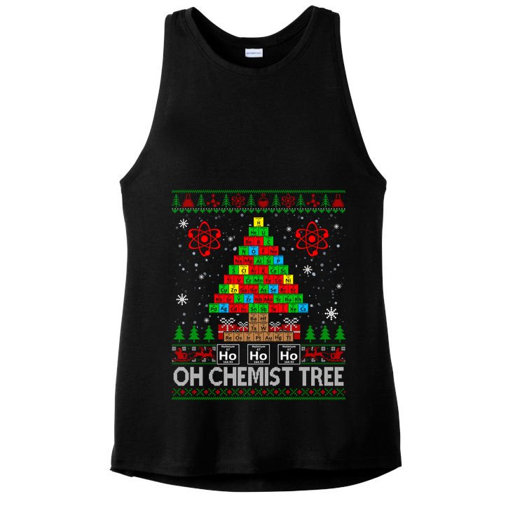 Oh Chemistry Tree Decor Periodic Table Ugly Sweater Science Gift Ladies PosiCharge Tri-Blend Wicking Tank