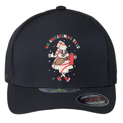 Oh Christmas Tree Cakes Debbie Funny Christmas Flexfit Unipanel Trucker Cap