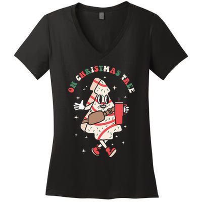 Oh Christmas Tree Cakes Debbie Funny Christmas Women's V-Neck T-Shirt