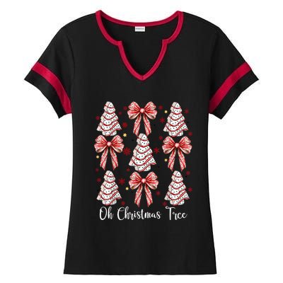 Oh Christmas Tree Cakes Debbie Funny Christmas Snack Cake Ladies Halftime Notch Neck Tee