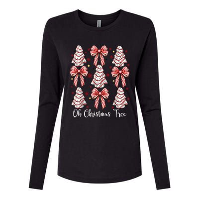 Oh Christmas Tree Cakes Debbie Funny Christmas Snack Cake Womens Cotton Relaxed Long Sleeve T-Shirt