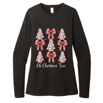 Oh Christmas Tree Cakes Debbie Funny Christmas Snack Cake Womens CVC Long Sleeve Shirt