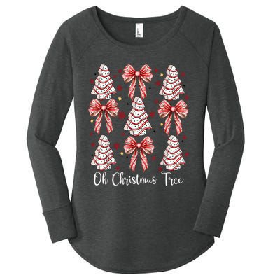 Oh Christmas Tree Cakes Debbie Funny Christmas Snack Cake Women's Perfect Tri Tunic Long Sleeve Shirt