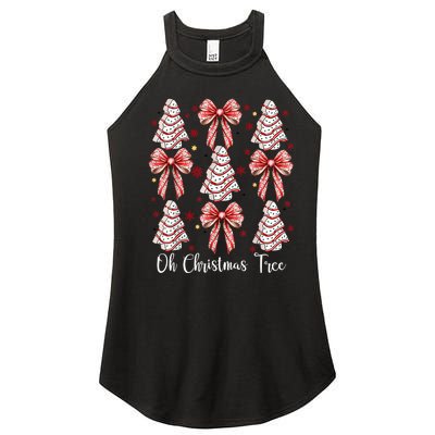 Oh Christmas Tree Cakes Debbie Funny Christmas Snack Cake Women's Perfect Tri Rocker Tank