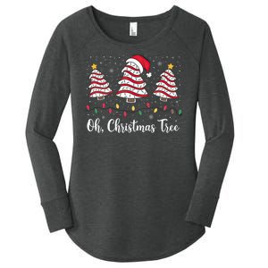 Oh Christmas Tree Cakes Debbie Becky Jen Cake Lovers Xmas Women's Perfect Tri Tunic Long Sleeve Shirt