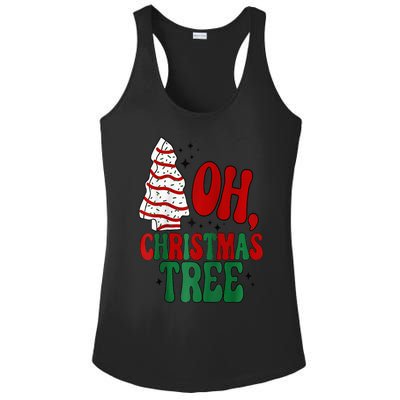 Oh Christmas Tree Cakes Debbie Becky Jen Groovy Retro Pajama Ladies PosiCharge Competitor Racerback Tank