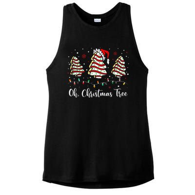 Oh Christmas Tree Cakes Debbie Becky Jen Cake Lovers Xmas Ladies PosiCharge Tri-Blend Wicking Tank