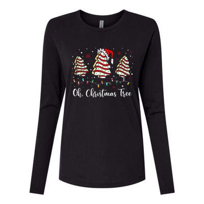 Oh Christmas Tree Cakes Debbie Becky Jen Cake Lovers Xmas Womens Cotton Relaxed Long Sleeve T-Shirt