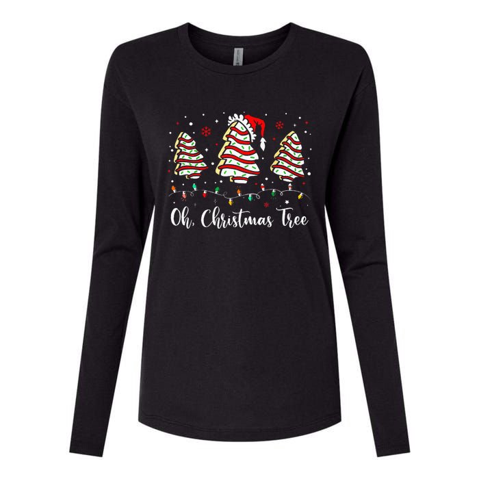 Oh Christmas Tree Cakes Debbie Becky Jen Cake Lovers Xmas Womens Cotton Relaxed Long Sleeve T-Shirt