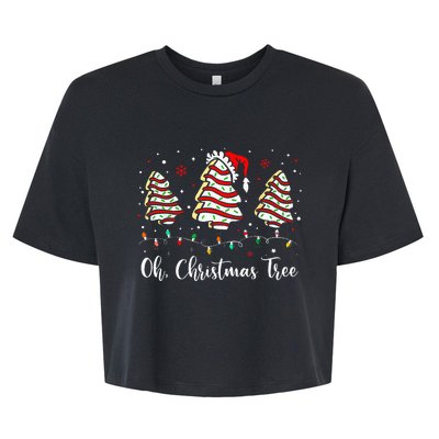 Oh Christmas Tree Cakes Debbie Becky Jen Cake Lovers Xmas Bella+Canvas Jersey Crop Tee