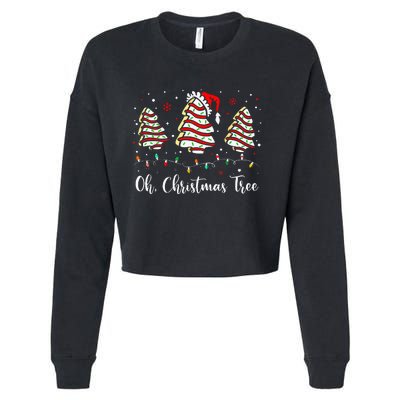 Oh Christmas Tree Cakes Debbie Becky Jen Cake Lovers Xmas Cropped Pullover Crew