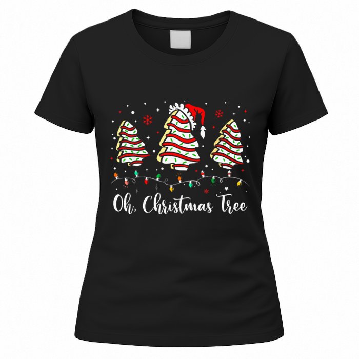 Oh Christmas Tree Cakes Debbie Becky Jen Cake Lovers Xmas Women's T-Shirt