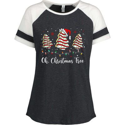 Oh Christmas Tree Cakes Debbie Becky Jen Cake Lovers Xmas Enza Ladies Jersey Colorblock Tee