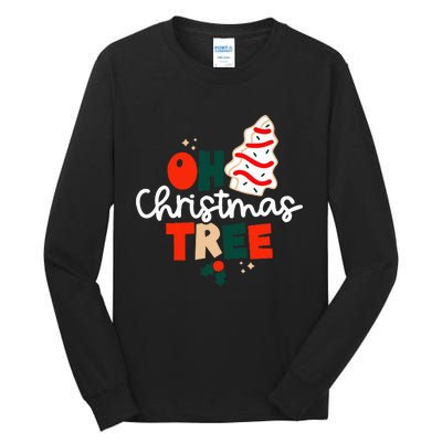 Oh Christmas Tree Cakes Debbie Funny Christmas Snack Cake Tall Long Sleeve T-Shirt