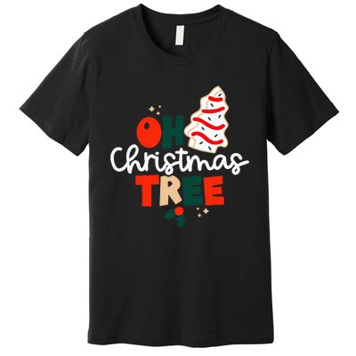 Oh Christmas Tree Cakes Debbie Funny Christmas Snack Cake Premium T-Shirt