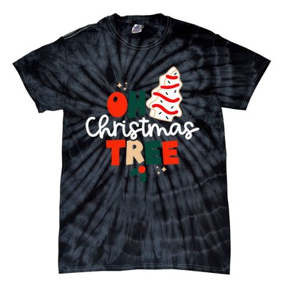 Oh Christmas Tree Cakes Debbie Funny Christmas Snack Cake Tie-Dye T-Shirt