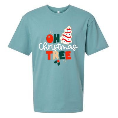 Oh Christmas Tree Cakes Debbie Funny Christmas Snack Cake Sueded Cloud Jersey T-Shirt