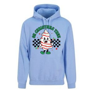 Oh Christmas Tree Cakes Debbie Becky Jen Groovy Retro Pajama Unisex Surf Hoodie