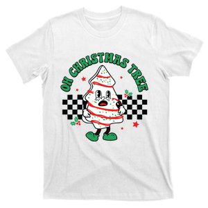 Oh Christmas Tree Cakes Debbie Becky Jen Groovy Retro Pajama T-Shirt