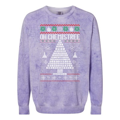 Oh Chemist Tree Merry Chemistree Chemistry Ugly Christmas Colorblast Crewneck Sweatshirt