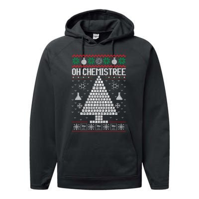 Oh Chemist Tree Merry Chemistree Chemistry Ugly Christmas Performance Fleece Hoodie