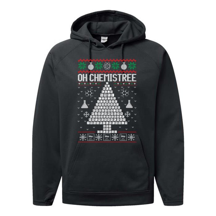 Oh Chemist Tree Merry Chemistree Chemistry Ugly Christmas Performance Fleece Hoodie