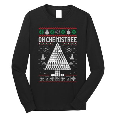 Oh Chemist Tree Merry Chemistree Chemistry Ugly Christmas Long Sleeve Shirt