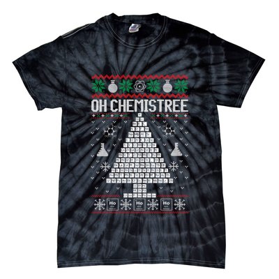 Oh Chemist Tree Merry Chemistree Chemistry Ugly Christmas Tie-Dye T-Shirt