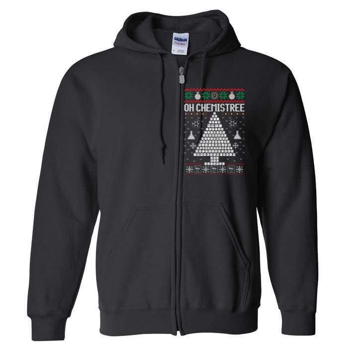 Oh Chemist Tree Merry Chemistree Chemistry Ugly Christmas Full Zip Hoodie