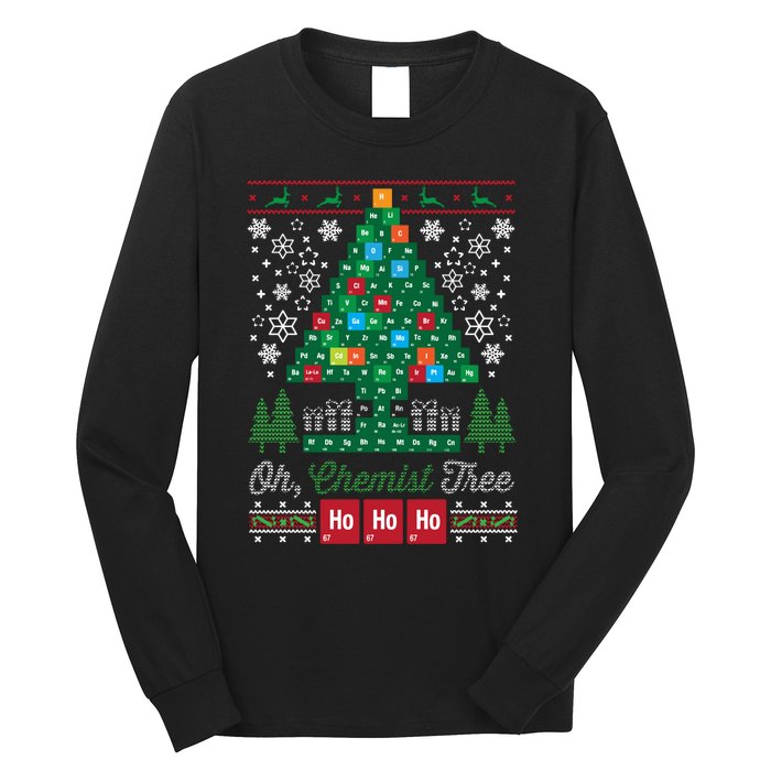 Oh Chemist Tree Merry Christmas Ugly Long Sleeve Shirt