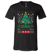 Oh Chemist Tree Merry Christmas Ugly V-Neck T-Shirt