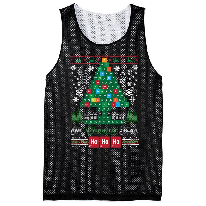 Oh Chemist Tree Merry Christmas Ugly Mesh Reversible Basketball Jersey Tank