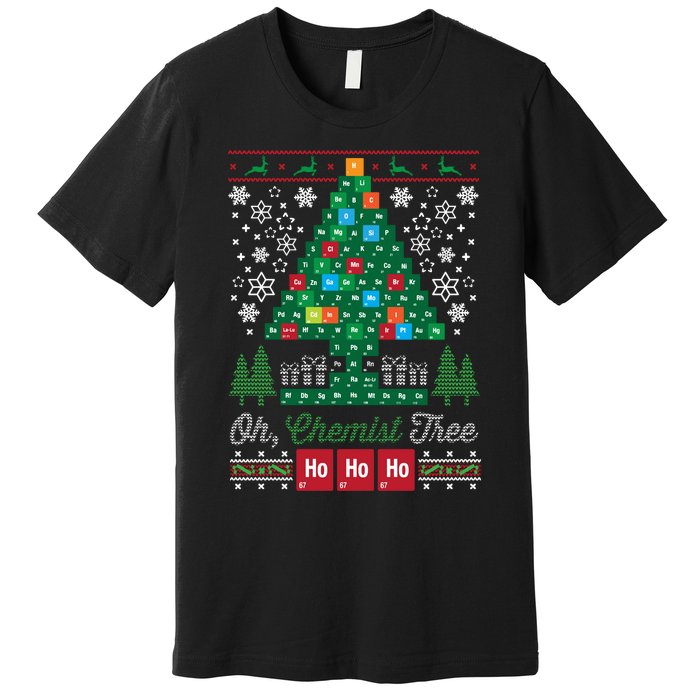 Oh Chemist Tree Merry Christmas Ugly Premium T-Shirt