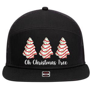 Oh Christmas Tree Holiday Cookie 7 Panel Mesh Trucker Snapback Hat