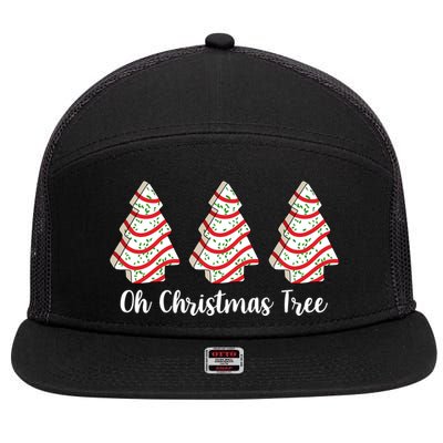Oh Christmas Tree Holiday Cookie 7 Panel Mesh Trucker Snapback Hat