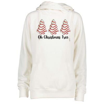 Oh Christmas Tree Holiday Cookie Womens Funnel Neck Pullover Hood