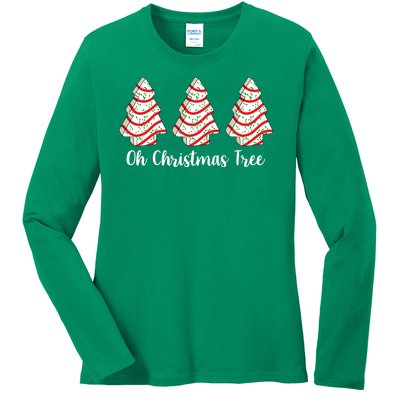 Oh Christmas Tree Holiday Cookie Ladies Long Sleeve Shirt