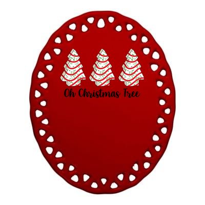 Oh Christmas Tree Holiday Cookie Ceramic Oval Ornament