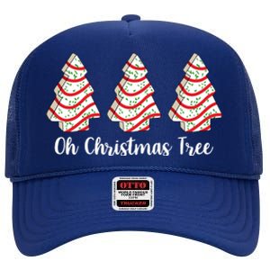 Oh Christmas Tree Holiday Cookie High Crown Mesh Back Trucker Hat