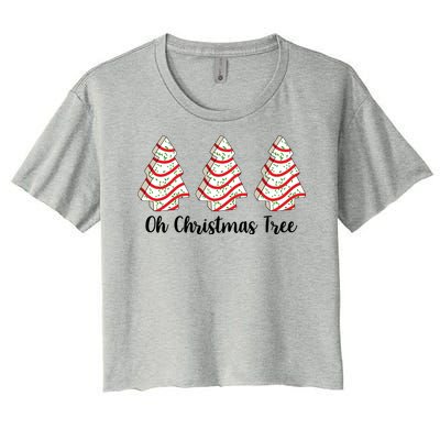 Oh Christmas Tree Holiday Cookie Women's Crop Top Tee