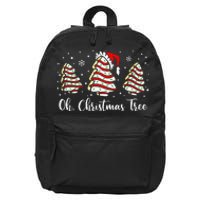 Oh Christmas Tree Cakes Debbie Funny Christmas Snack Cake 16 in Basic Backpack